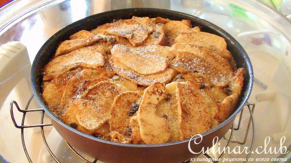 Пирог из кекса (с яблоками, корицей и молочной заливкой)! Bread & Butter Pudding.