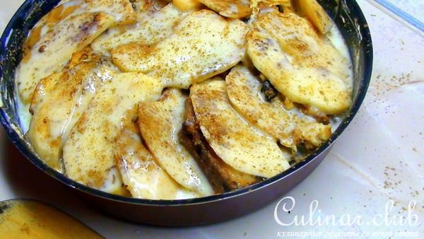 Пирог из кекса (с яблоками, корицей и молочной заливкой)! Bread & Butter Pudding.