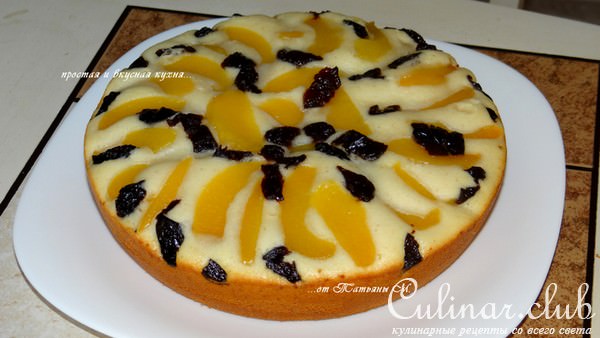 Манник с персиками и черносливом (вариант)