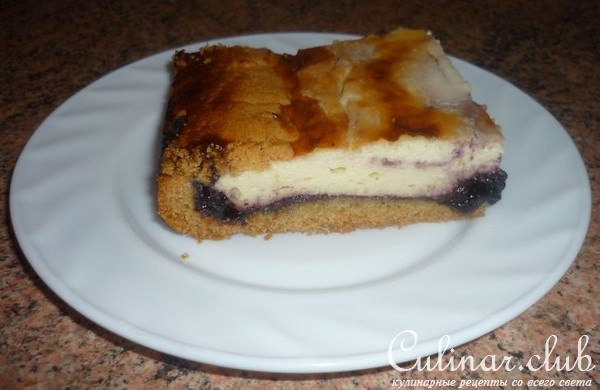 Совсем негламурный, но очень вкусный песочно-творожный пирог 