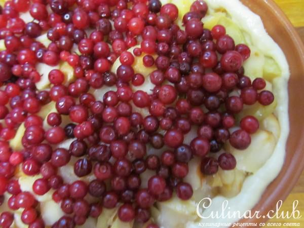 Творожно-дрожжевой пирог с яблоками, корицей, брусникой, миндалем и стевией! "Мой юбилейный" !!!