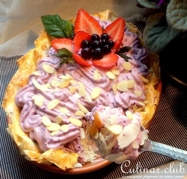 Легкий, низкокалорийный пирог с творожным кремом и яблоками, на тесте фило !!!