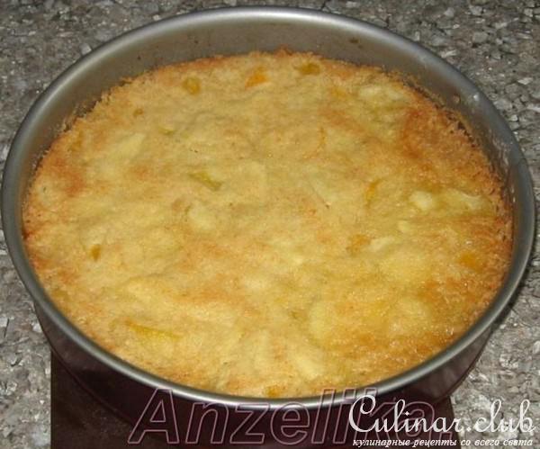 Насыпной пирог с персиками и яблоками.(вариант)