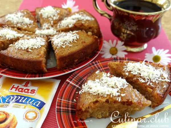 Арабский сладкий пирог с корицей и кокосом