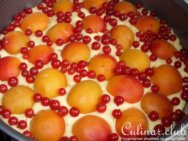 Пирог " Шалунья " (с абрикосами и смородиной)