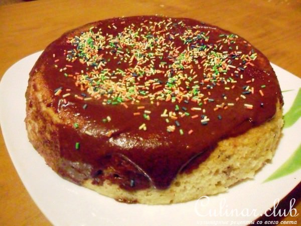 Манник с орехами в шоколадной глазури