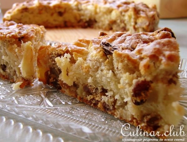 Яблочно-сырный пирог с орехами ...