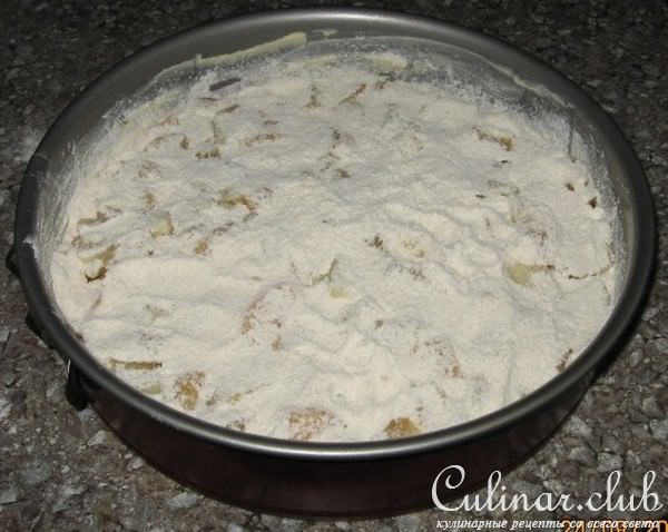 Насыпной пирог с персиками и яблоками.(вариант)