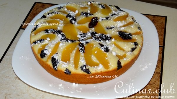 Манник с персиками и черносливом (вариант)