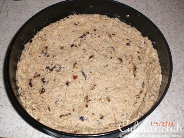 Овсяный пирог с киви и орехами