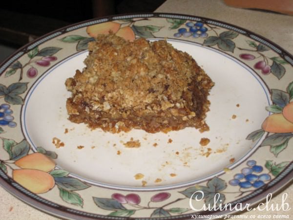 Овсяный пирог с фруктовой начинкой (из изюма, яблок или кураги с кокосом)