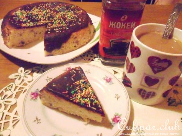 Манник с орехами в шоколадной глазури