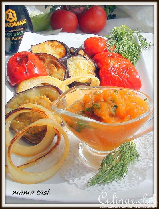 Морковный соус с чесноком и имбирём.