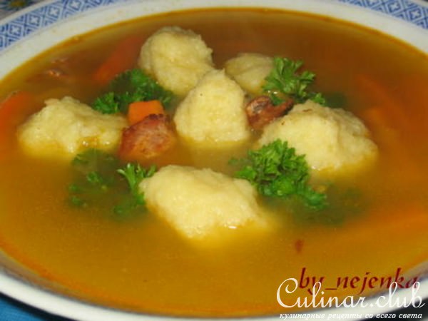 Гороховый суп с картофельными галушками