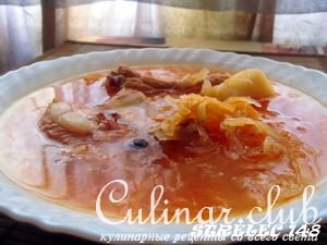 Щи из квашенной капусты суточные