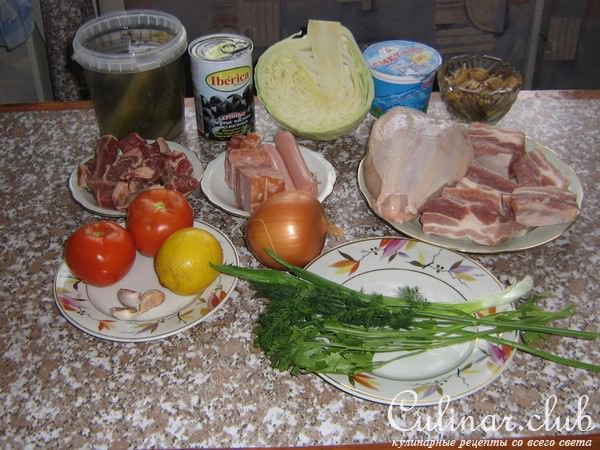 Солянка сборная мясная