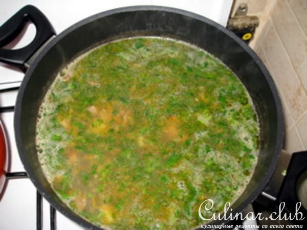 Cуп чечевичный с грибами.