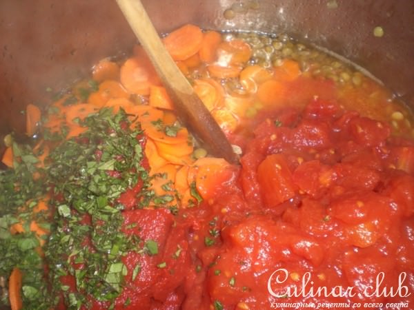 Очень вкусный чечевичный суп( вариант)