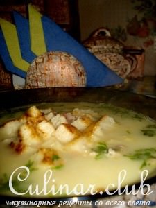 Гороховый суп со сливками и чесноком