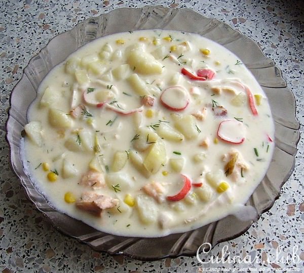 Суп морской со сливками