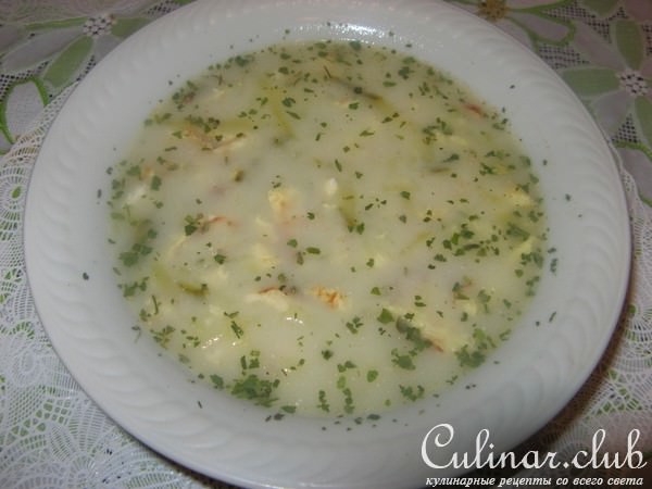 Сырный суп с сырной лапшой