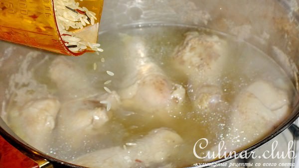 Суп из бараньего гороха с курицей / Shourabit djaj mah hommous