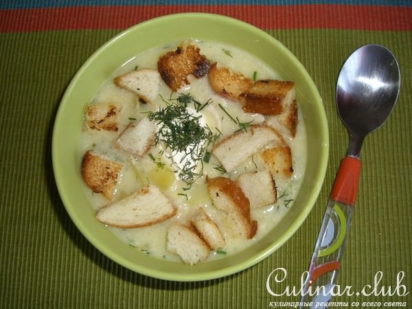 Куриный Сливочный Супчик с Сыром и Гренками!