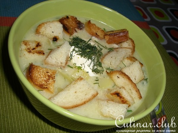 Куриный Сливочный Супчик с Сыром и Гренками!