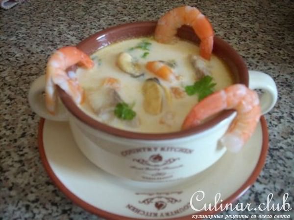 Суп с морепродуктами сливочный "Средиземноморский"