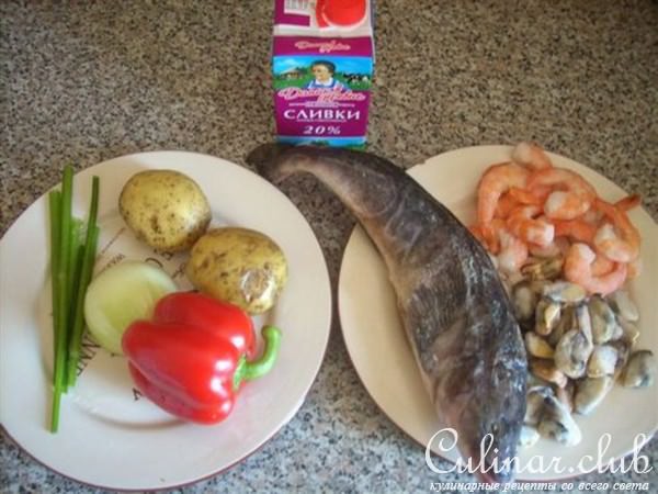Суп с морепродуктами сливочный "Средиземноморский"
