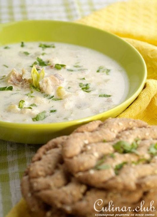 Чаудер с копченой рыбой (треской)