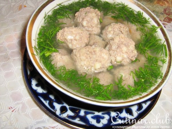 Необычные фрикадельки с бульоном.