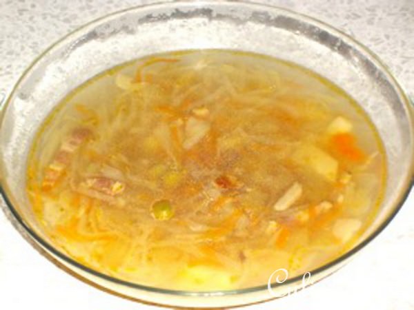 Кислые щи с горохом и яблоком (мой вариант) 