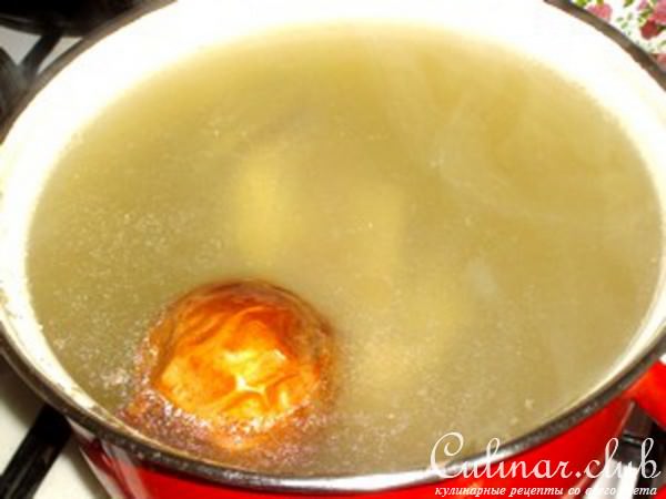 Суп с чечевицей и орехами 