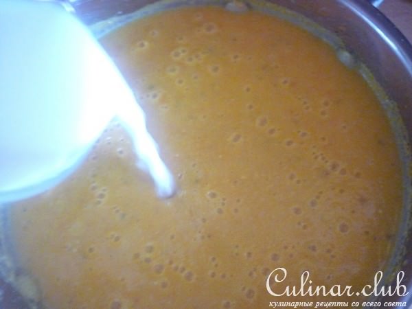 Суп-пюре из чечевицы с кукурузной крупой 