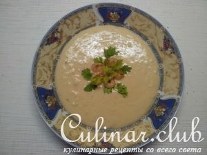 Крем-суп горох креветки
