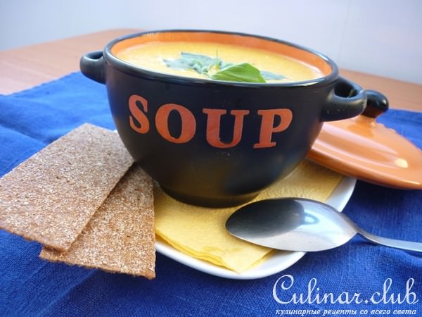 Суп-пюре из чечевицы с кукурузной крупой 