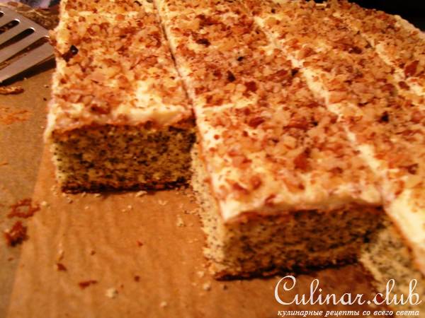 Маковый пирог с кремом