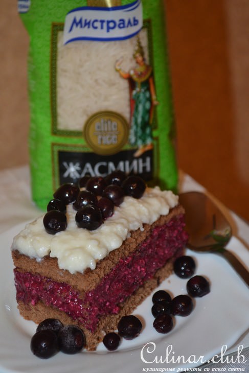 Пирог с кремом из риса