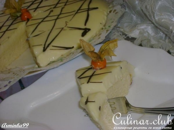 Трюфельный пирог из белого шоколада и творога