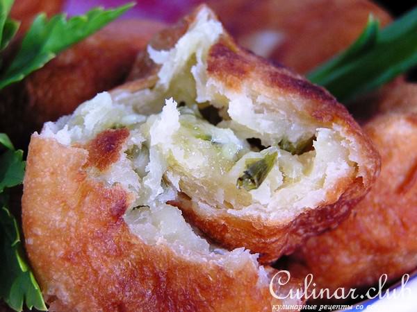 Пончики-пирожки с зеленью и сырами.