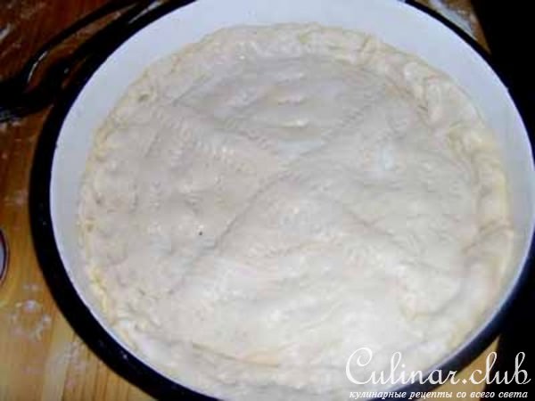 Пирог с шампиньонами и луком пореем 