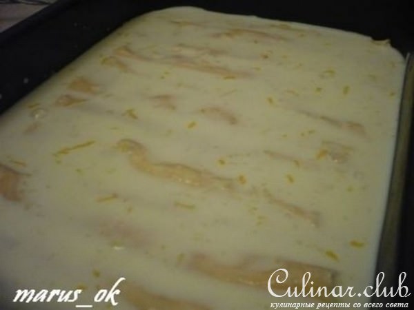 Cannelloni ripieni с ананасом и сыром под сливочно-лимонным соусом 