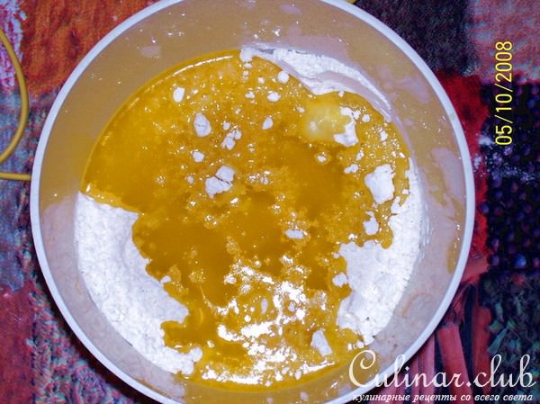 Баница с фруктами и творогом
