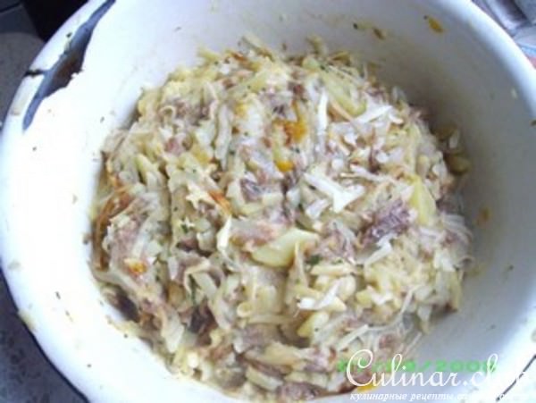 Драники с мясом и редькой 