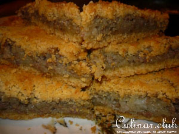 Пирог нежный с мясом и картофелем 