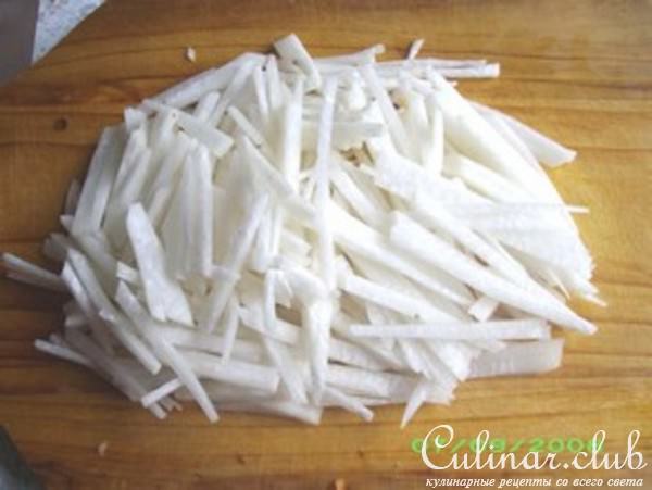 Драники с мясом и редькой 