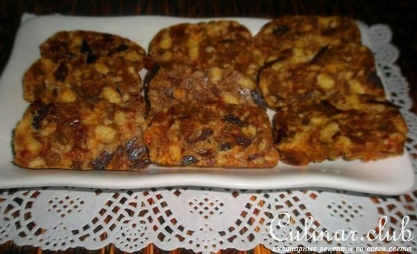 Рулетик с сухофруктами и орешками без выпечки