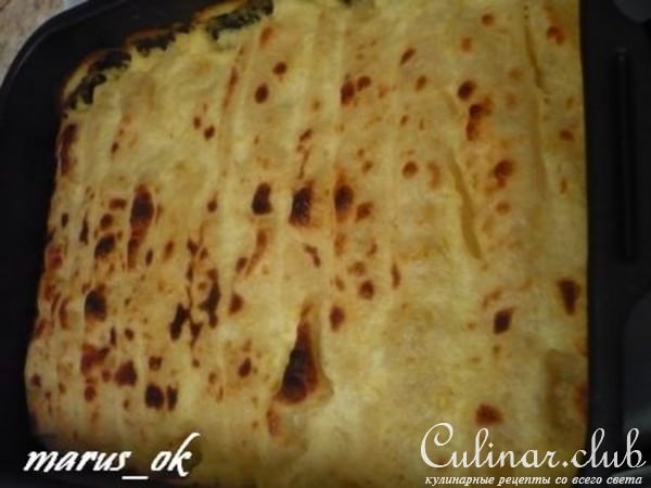 Cannelloni ripieni с ананасом и сыром под сливочно-лимонным соусом 