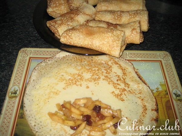 Блины с яблочной начинкой